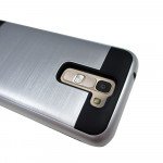 Wholesale LG Tribute 5 K7 Iron Shield Hybrid Case (Silver)